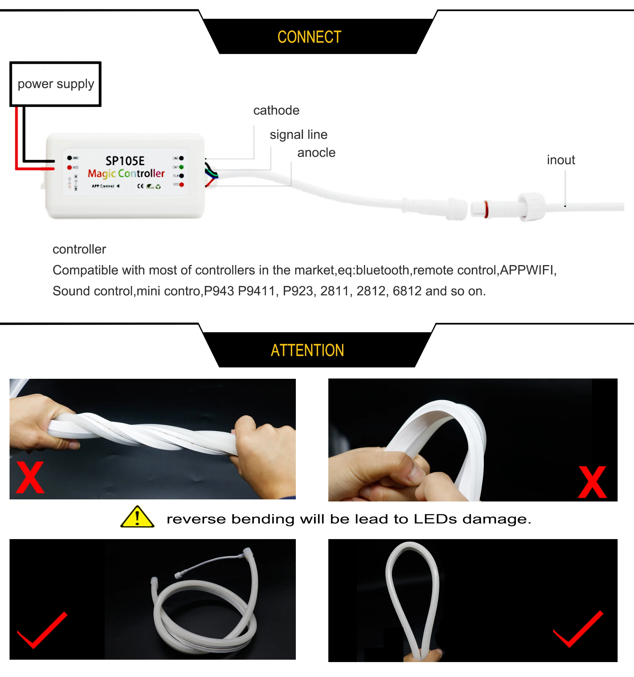 Slim Led Neon Flex 15*15mm Esay To Install On The Wall Smd 2835 10w/m