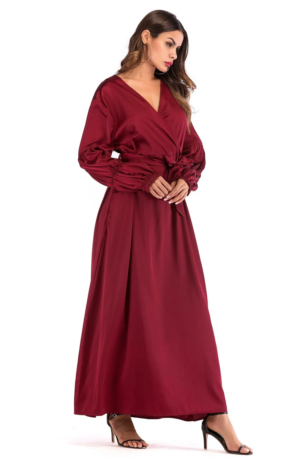 Cm51 Latest Fashion Muslim Girls Abaya Dresses Satin Islamic Clothing Jubah Modest Fashion For 9230