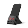 factory new led black 10w qi wireless charging alarm clock