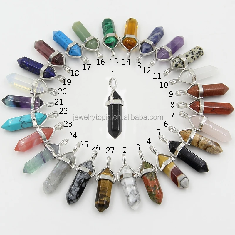 

Hot Sale Cheap Natural White Quartz Crystal Point Pendants