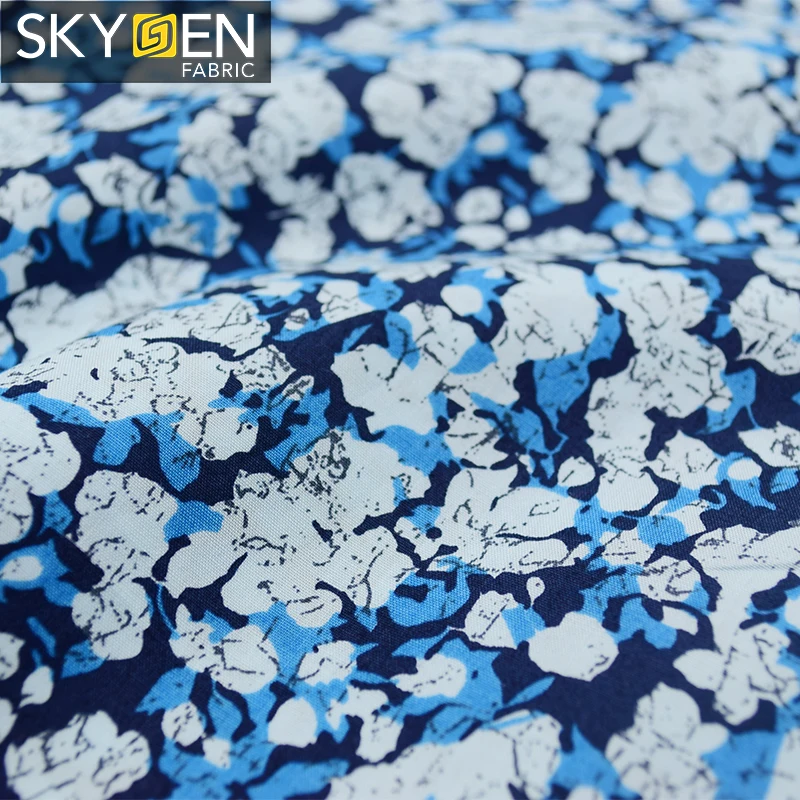 Skygen super good 60x60 plain weave floral print swiss cotton fabric
