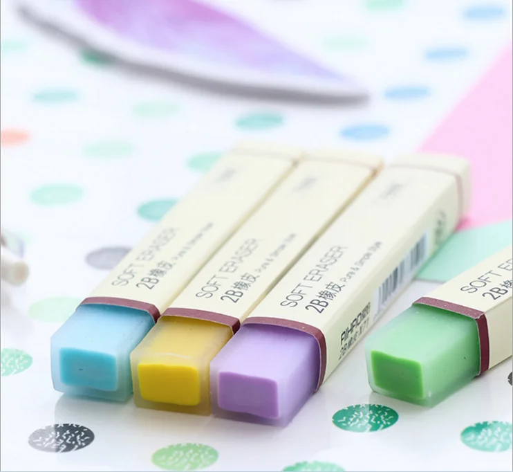 Cute Color Long Stripe 2b Soft Eraser Creative Jelly Eraser For 