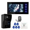 7" Video Door Phone Intercom Touch Screen ID Card/Code/Remote Controller Unlock Night Vision Security Doorbell Camera Kit