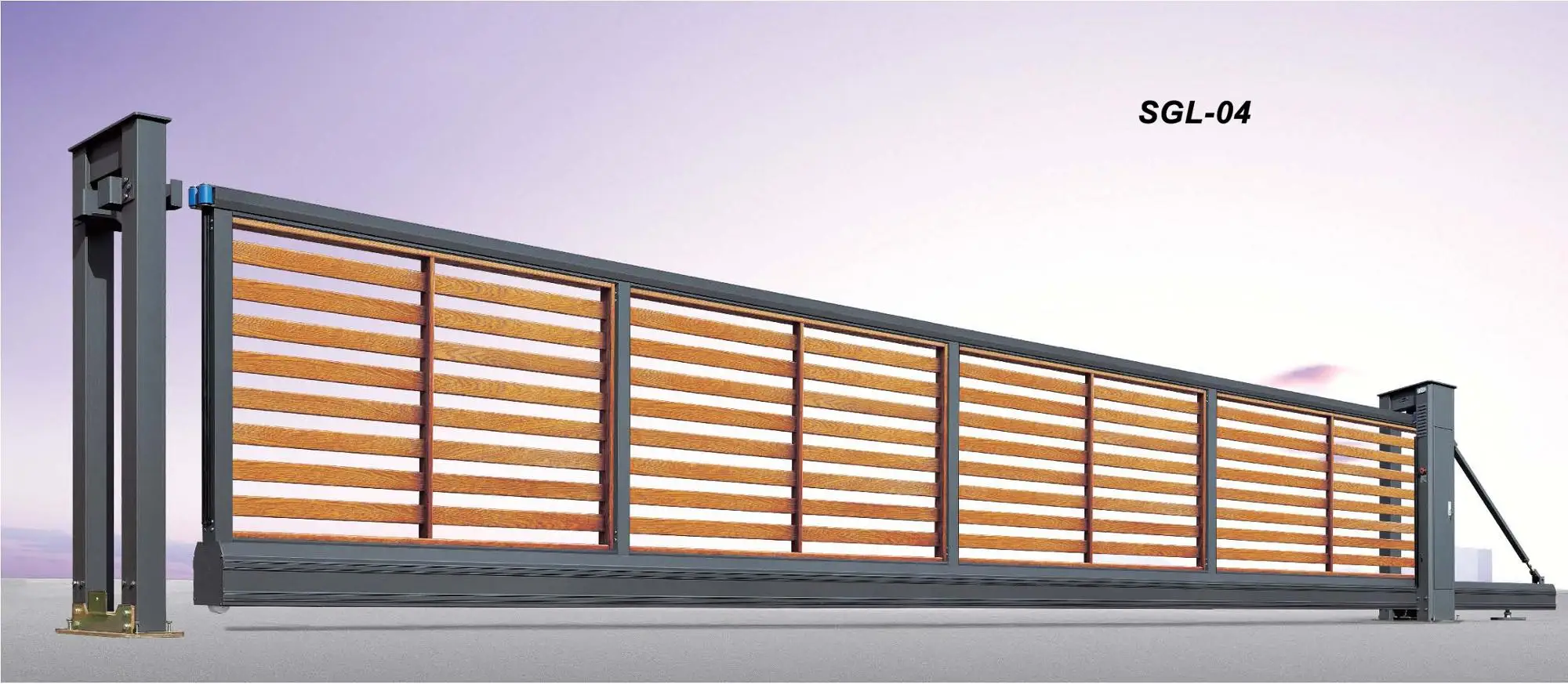 Factory Main Entrance Gate Grill Design Industrial Aluminum Alloy Automatic Cantilever Sliding