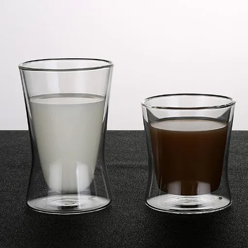 Glass Coffee Cup Heat Resistant Double Wall Glass Cappuccino Latte Cup Mug Handmade Double Wall