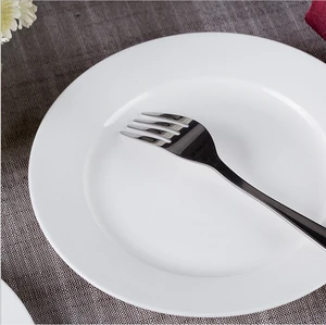 4.5-16 inch hotel home use round ceramic white buffet plates