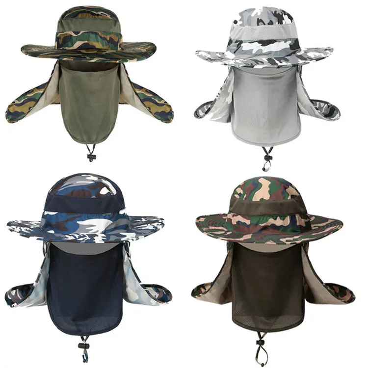 Wholesale Nylon Quick Dry Jungle Hats For Men Uv Protection Camouflage