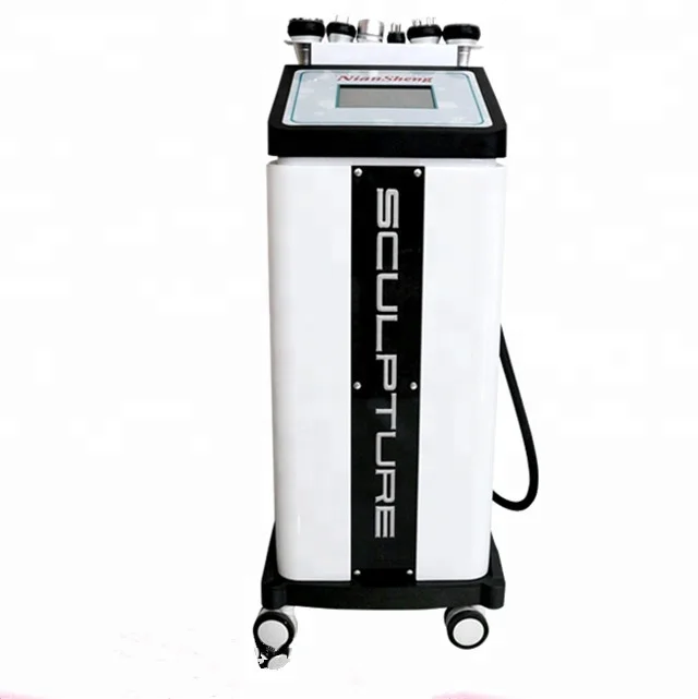 

Hot sale! 6 in 1 vertical Ultrasound Radio Frequency Cavitation Slimming Machine, White with black