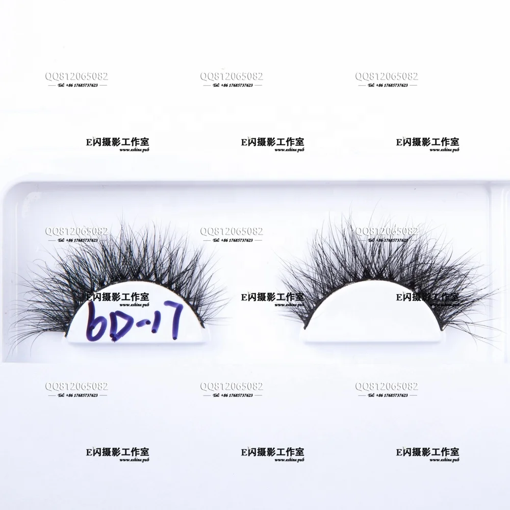 

6D17 Handmade Eyelashes 3D mink lashes Real Mink Fur, Natural black