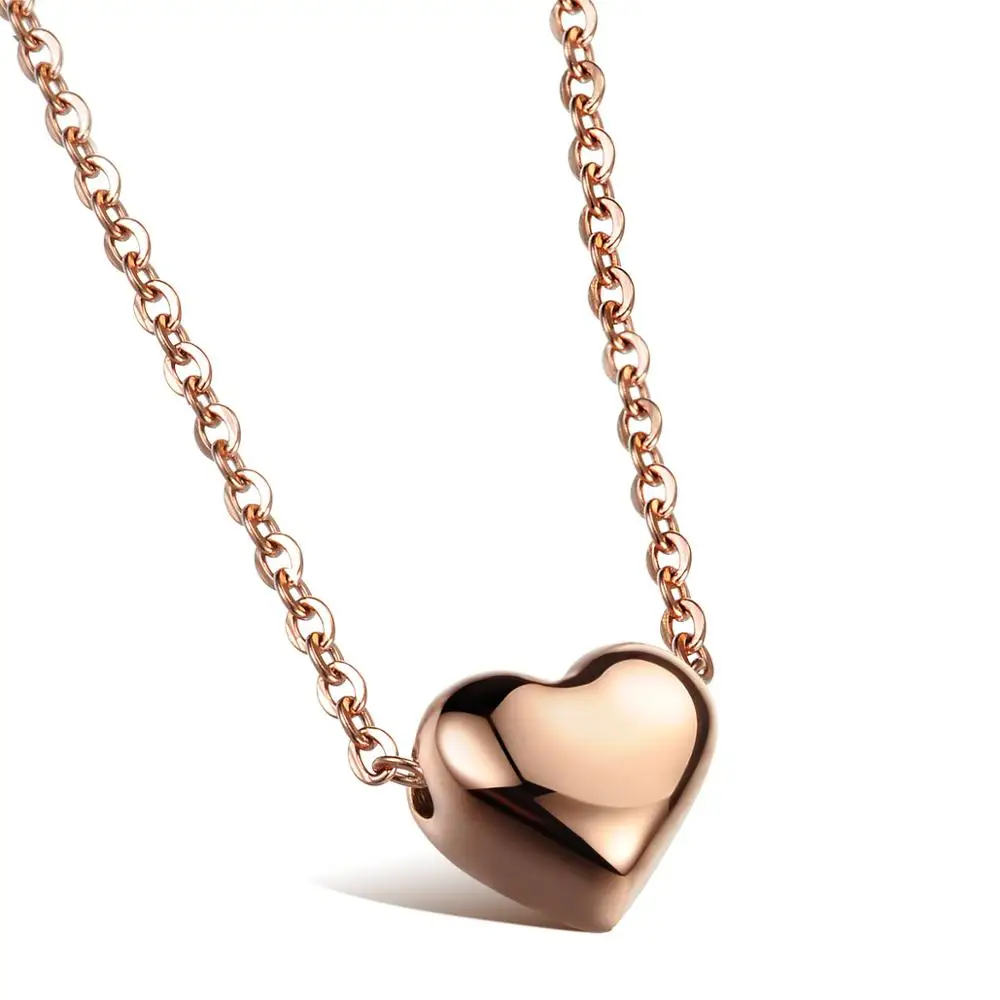 

New fashion titanium steel clavicle chain tiny heart necklace, As picture shows