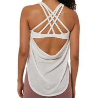 

Ladies Loose Stretch Yoga Fitness Exercise Workout Training Tank Top with Inner Pads