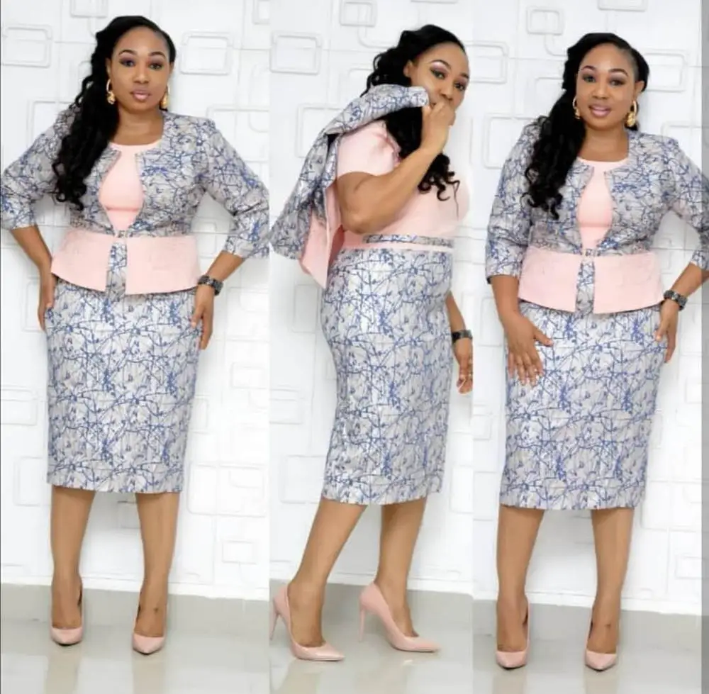 Two Piece Set Women Dresses Casual Plus Size 4XL Sexy Slim Office Pencil Bodycon Work Dress Female Party Y11948