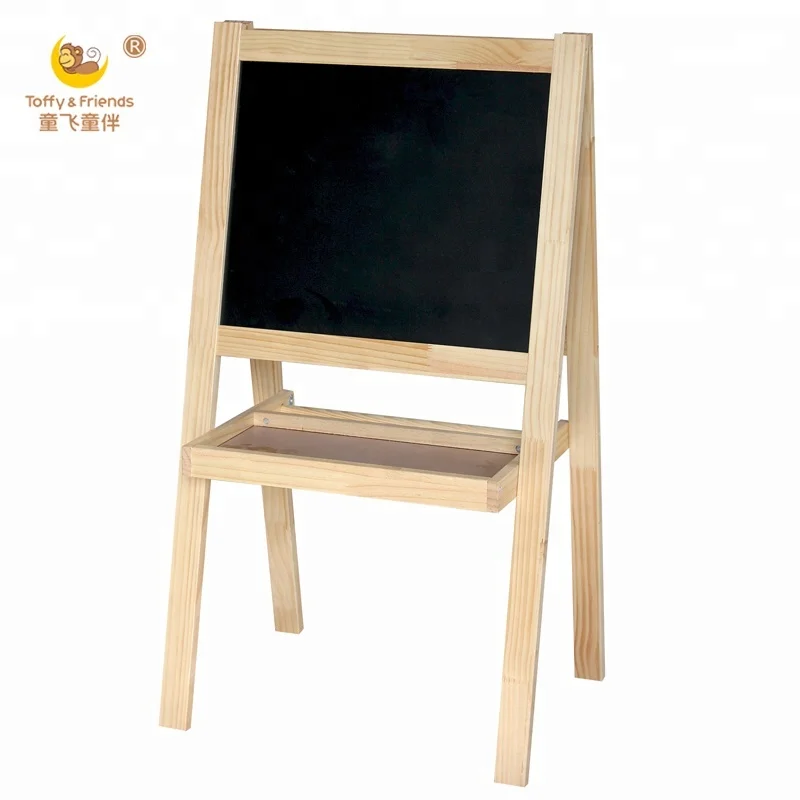 
Toffy & Friends Kids Natural Wood Standing painting Easel Blackboard 