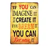You can imagine it Creat it Dream it 3d embossed retro beer poster wall decor bar pub car metal tin signs home metal sign