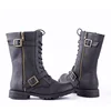 Comfortable hot sale zipper elastic lace-up women boots military army