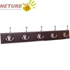 Wooden Decorative Wood Wall Rack Coat Hat Clothes Hook Rack With Heavy Duty Hanger Hook