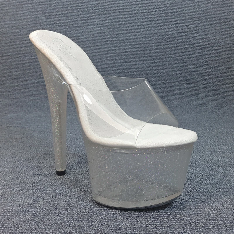 

Leecabe Dropshop Ultra High Heels Fashion Slippers Bride Sexy Crystal Shoes 6 Inch Clear High Heel Platform Exotic Dancer Shoes