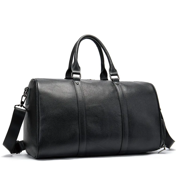 

ODM OEM China Wholesale Mens Leather Weekend Duffle Bag Travel Bags Luggage Luxury Handbags Shoes 8706, Black