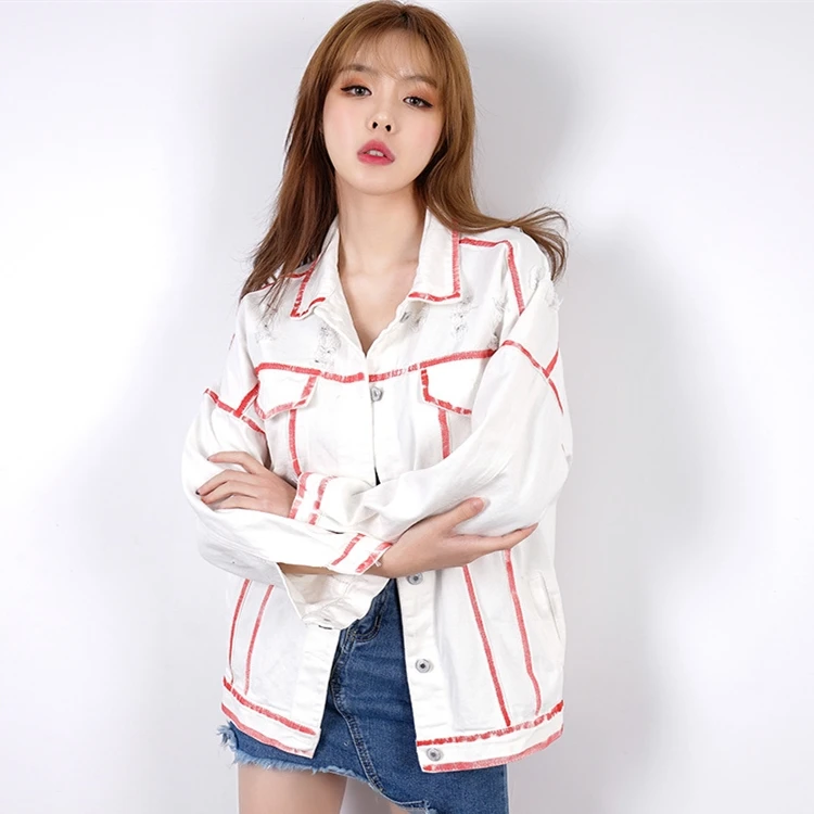 denim jacket for girls white