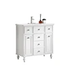 36 inch pattern artificial stone countertop white bathroom vanity with solid leg