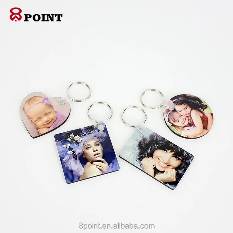 
High Quality Customized Blank Sublimation rectangle Wood MDF Keychain 