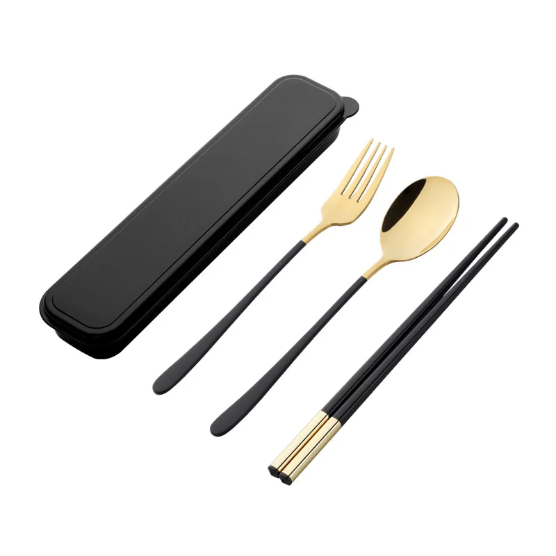 

Portable Travel Cutlery set Chopsticks Spoon Fork