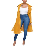 

81022-MX18 long Polyester mesh fabric coat women
