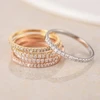 simple design solid gold pave setting diamond ring band