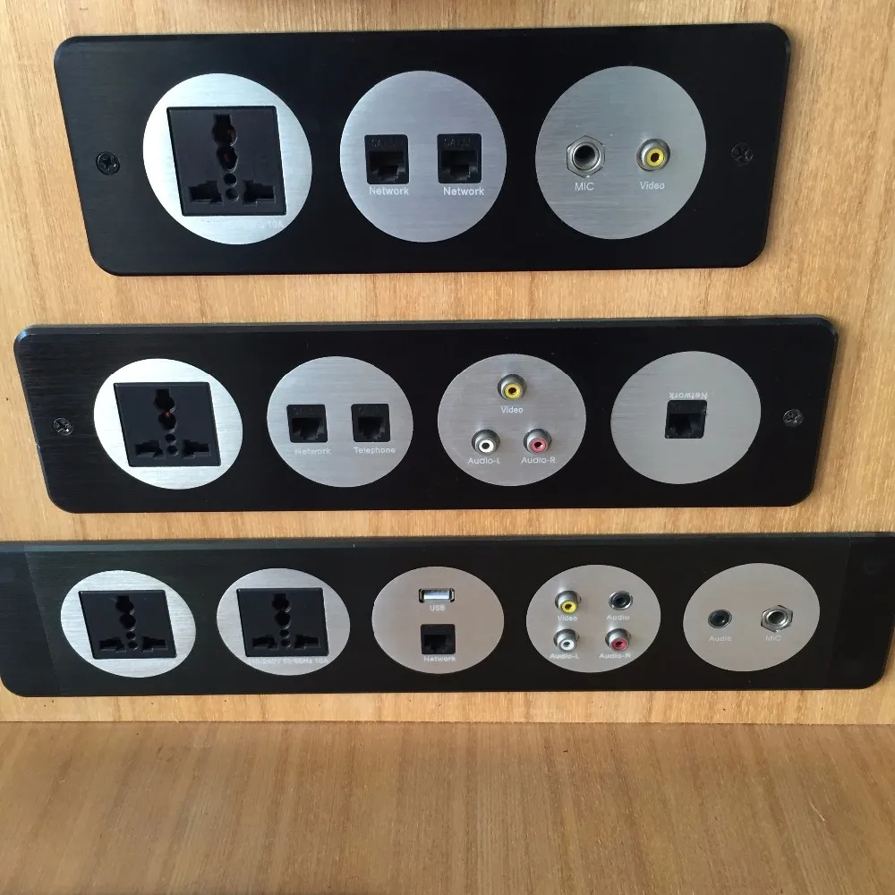 All Aluminum Multimedia Universal Power Outlet Usb Data Port Office