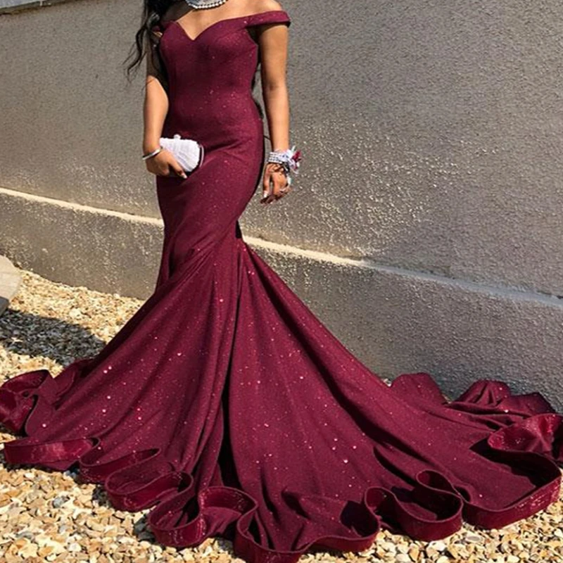

2020 Burgundy Formal Mermaid Evening Dresses In China Prom Dresses, Custom made