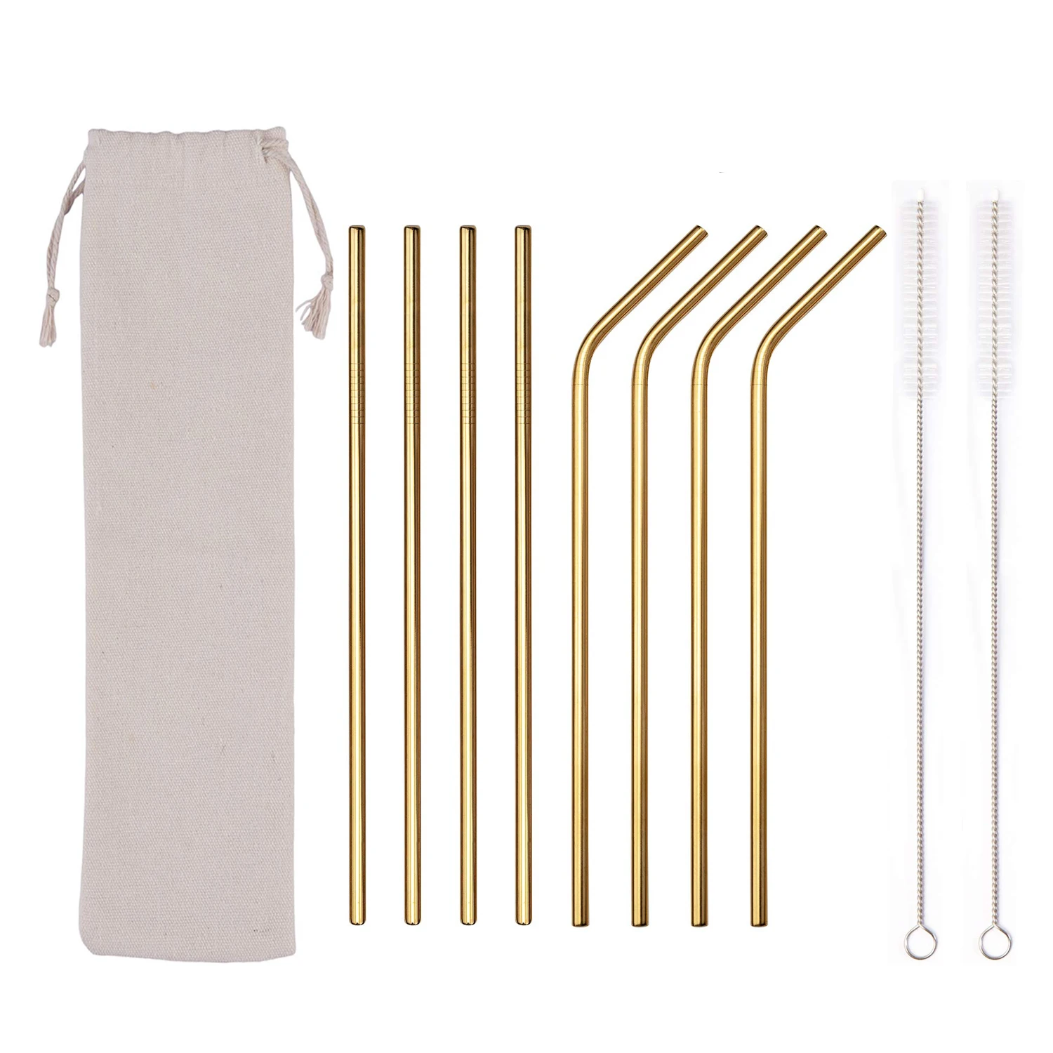 

2019 Amazon reusable non-oxidizing stainless steel straw custom 304 metal laser straight bending drinking ecological straw, Chromatic