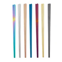 

Colorful metal chopsticks set wedding gift korean flat chopsticks