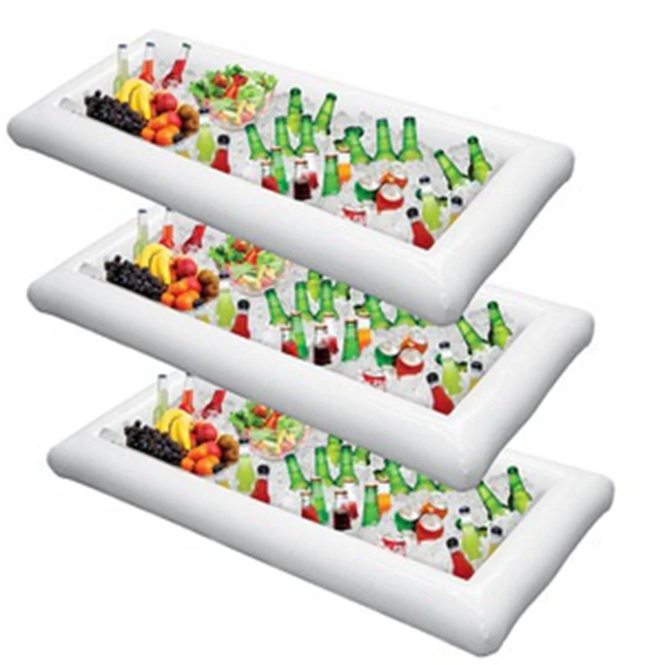 

Hot Summer Party Float Salad Serving Bar Inflatable Serving Salad Bar Tray White Color