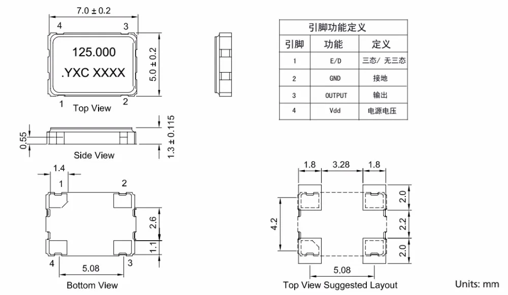 Vectron VCC4-F3E-16MHz Crystal Oscillator | 3.3V 50pF 16 MHz ±25ppm | 4-Pin Ceramic | Qty 10