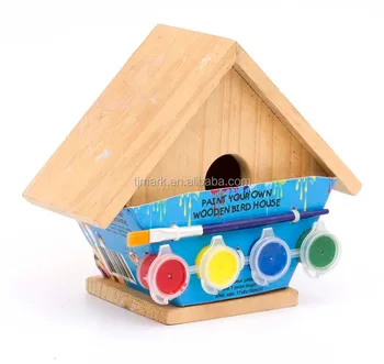 Hot Sale Craft Kit For Kids Diy Unfinished Wood Crafts Bird House