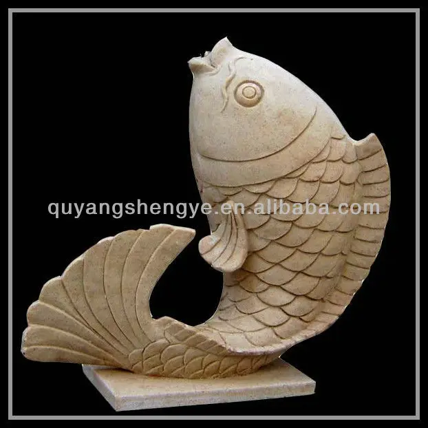 stone fish sculpture
