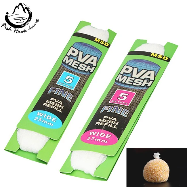 

PVA Narrow Fishing Mesh Refill Water Dissolves Carp Fish Stocking Bait Bag Practical Carp Fishing Accessory Tools, Photo color