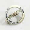 Metal engraved rotating key chains with spinning custom company logo