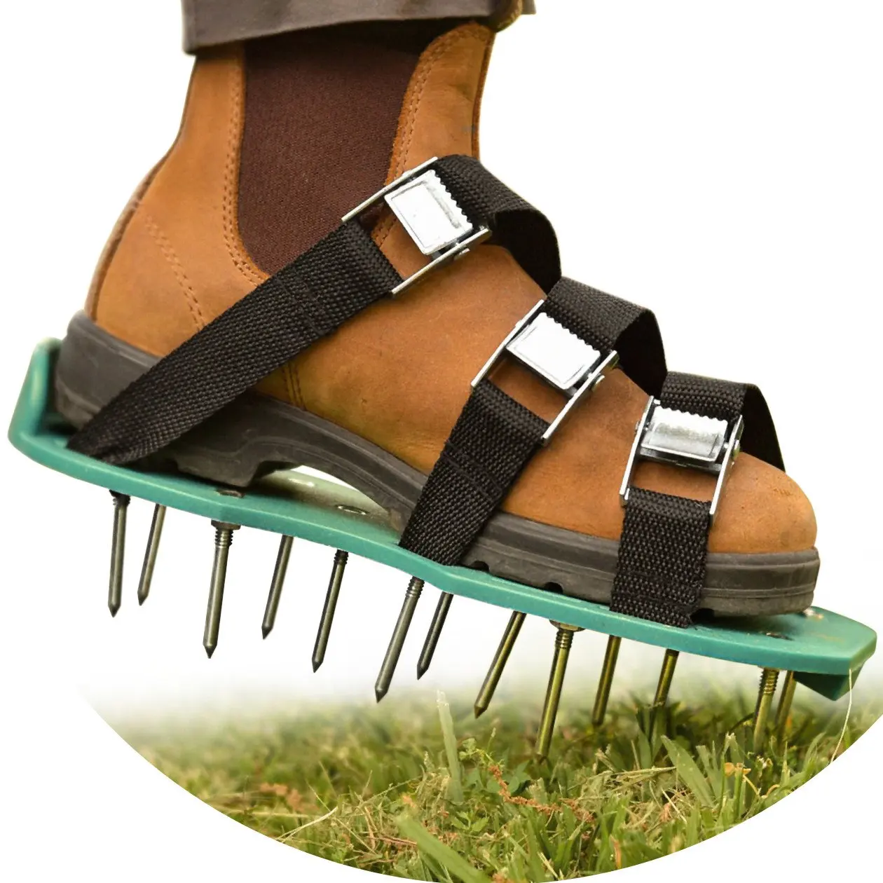 Leegoal Heavy Duty Spiked Sandals for Grass with 4