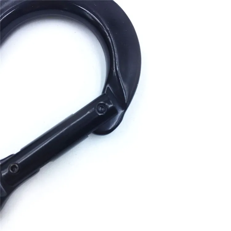 Heavy Duty Locking Carabiner Electroplated Black Spring Hook for Climbing/Bag/Pet Safety