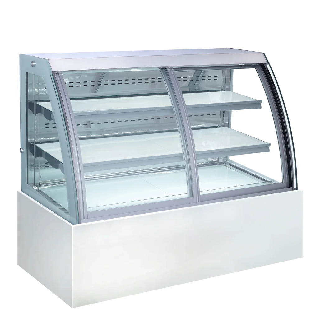 Curved Glass Display Cake Cabinet Chiller Buy Glass Freezer