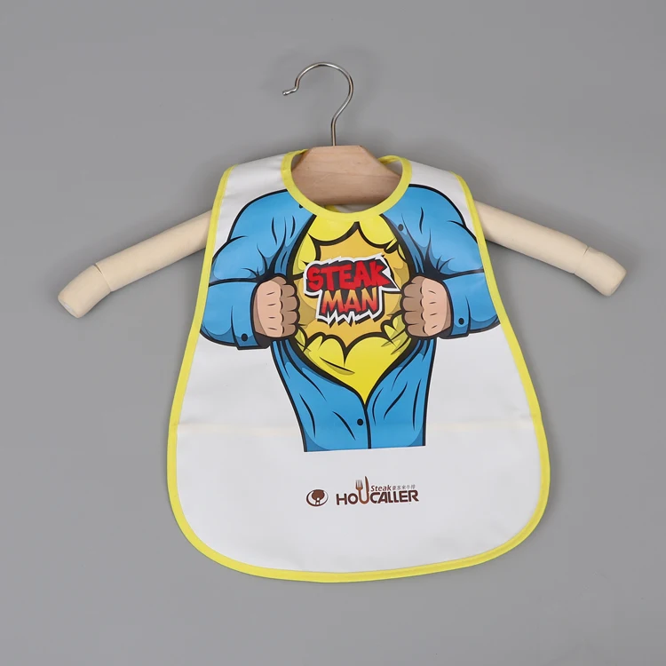 

Baby Friendly Full Color Printing PEVA Laminated Polyester Waterproof Baby Bib, Up to 10 colors