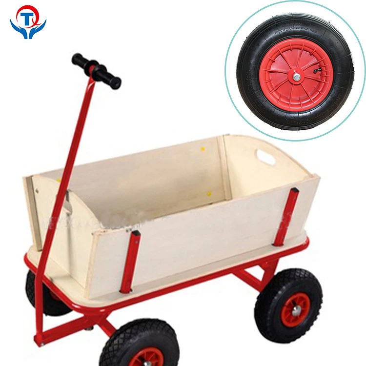 Foldable 4 Wheel Wooden Service Carts Wagon Beach Tool Lowes