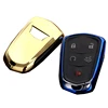 Gold Silica Gel Automatic Car Key Case Cover, Remote Key Shell Protection Key For Cadillac ATS-L CT6 XTS XT5 CTS SRX ESCALADE