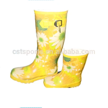 flower rain boots