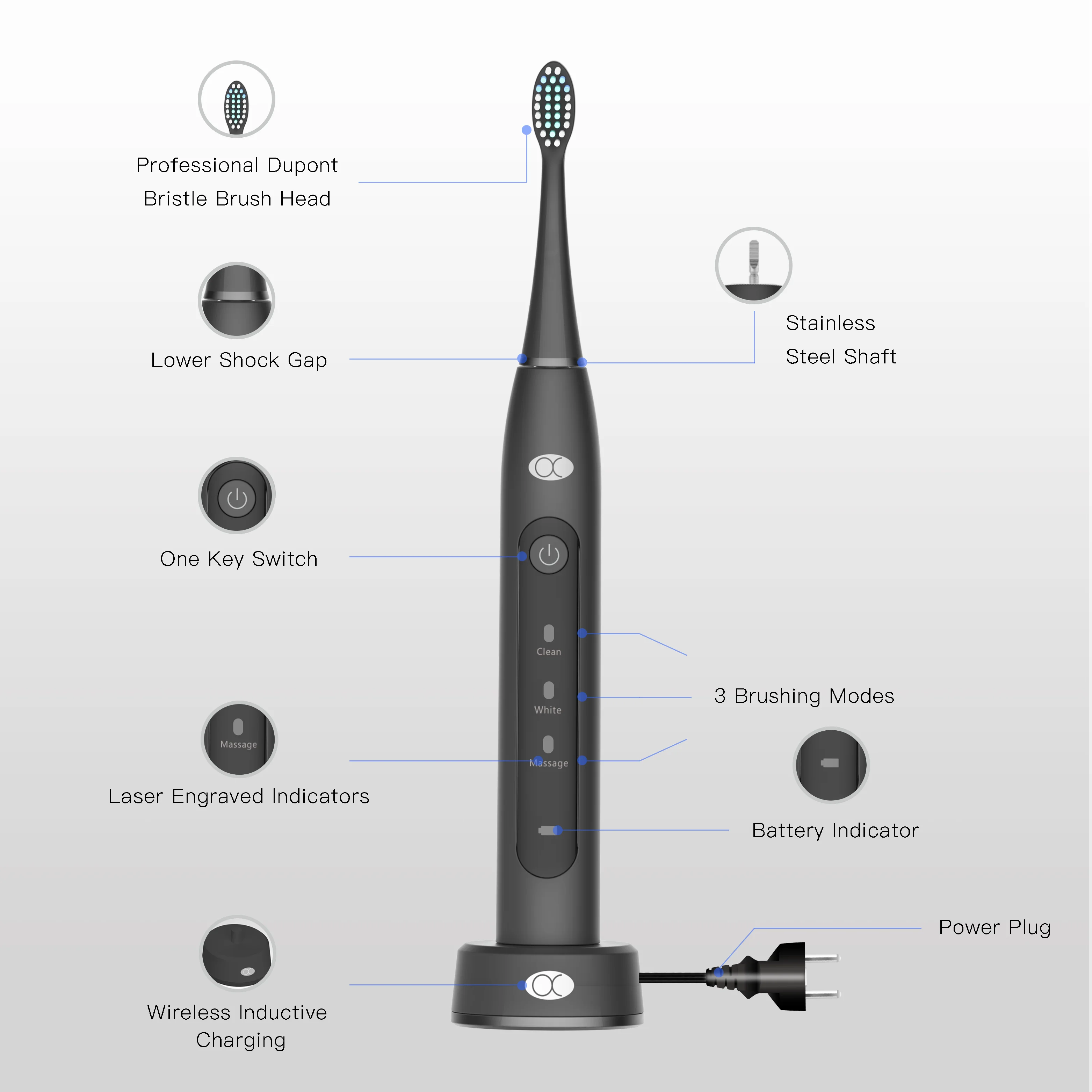 New Style Rechargeable Cheap Electric Toothbrush With Good Electric