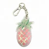 Fashion PVC Floating Glitter Liquid Pineapple Key Chain for Junior and Kids