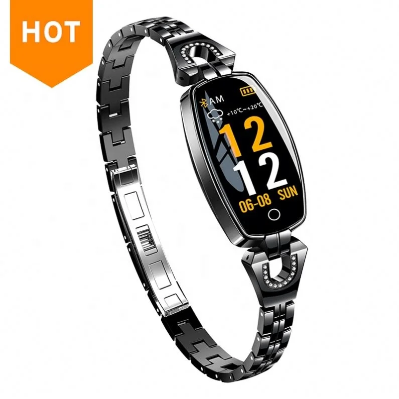 

2019 The Most Wonderful Smart Bracelet Fitness Tracker H8 Women Girls Charming Jewelry Bracelet Luxury Watch Band, Gold;silver;black