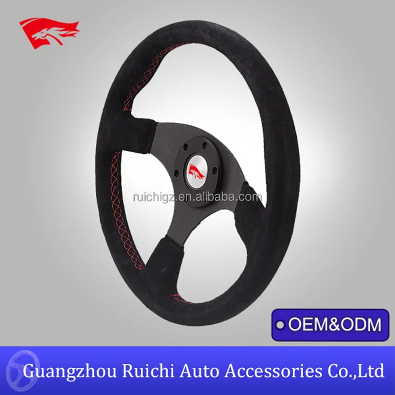China Supplier 350mm Suede Keys Racing Steering Wheel
