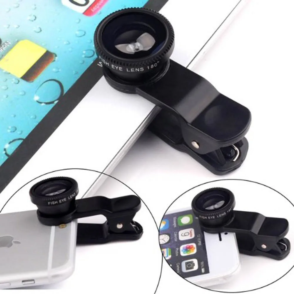 Universal Fisheye Lens 3 In 1 Mobile Phone Clip Lenses 